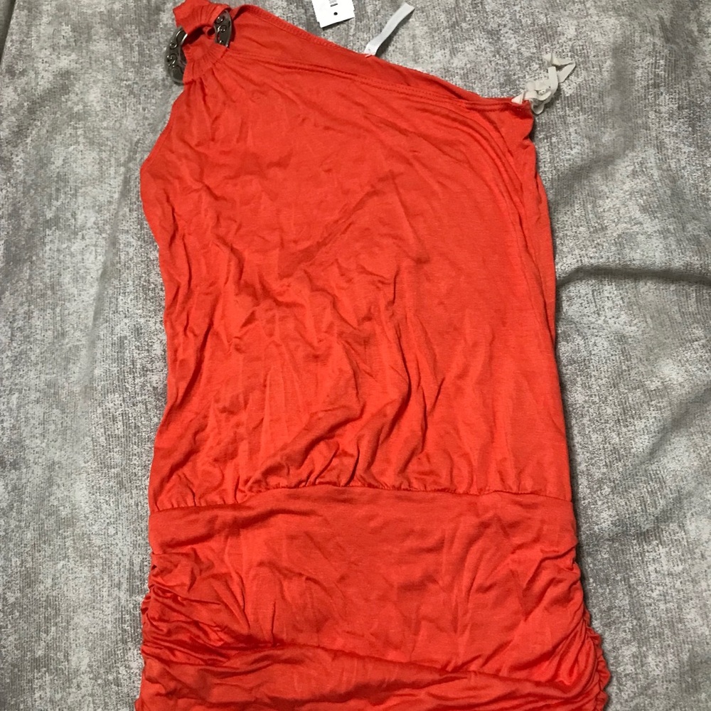 Orange one shoulder tank